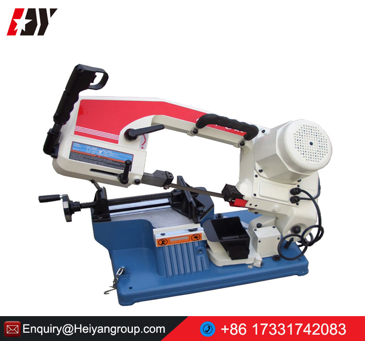 Portable band saw angle cutting